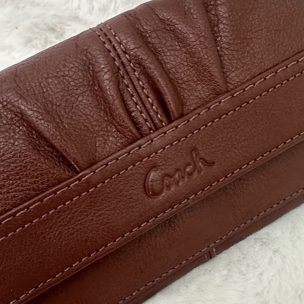 Coach Soho Brown Leather Tri Fold Vintage Wallet - Picture 9 of 13